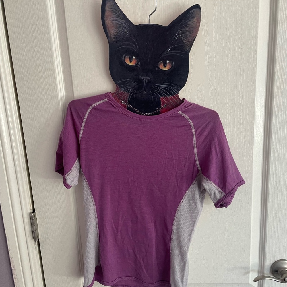Icebreaker GT ultra lite Violet and Light Gray Short Sleeve Tee